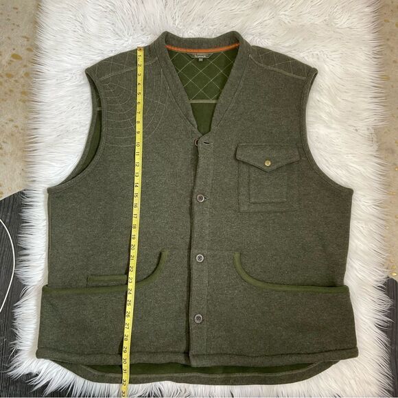 J L Powell The Spirting Life green wool blend sweater utility buttoned vest XXL - Picture 10 of 15